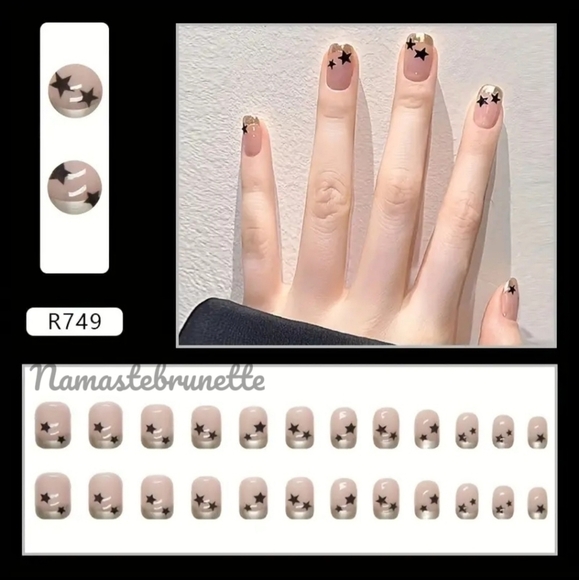 2/$16 Stars French Manicure Press On Nails - Picture 6 of 13